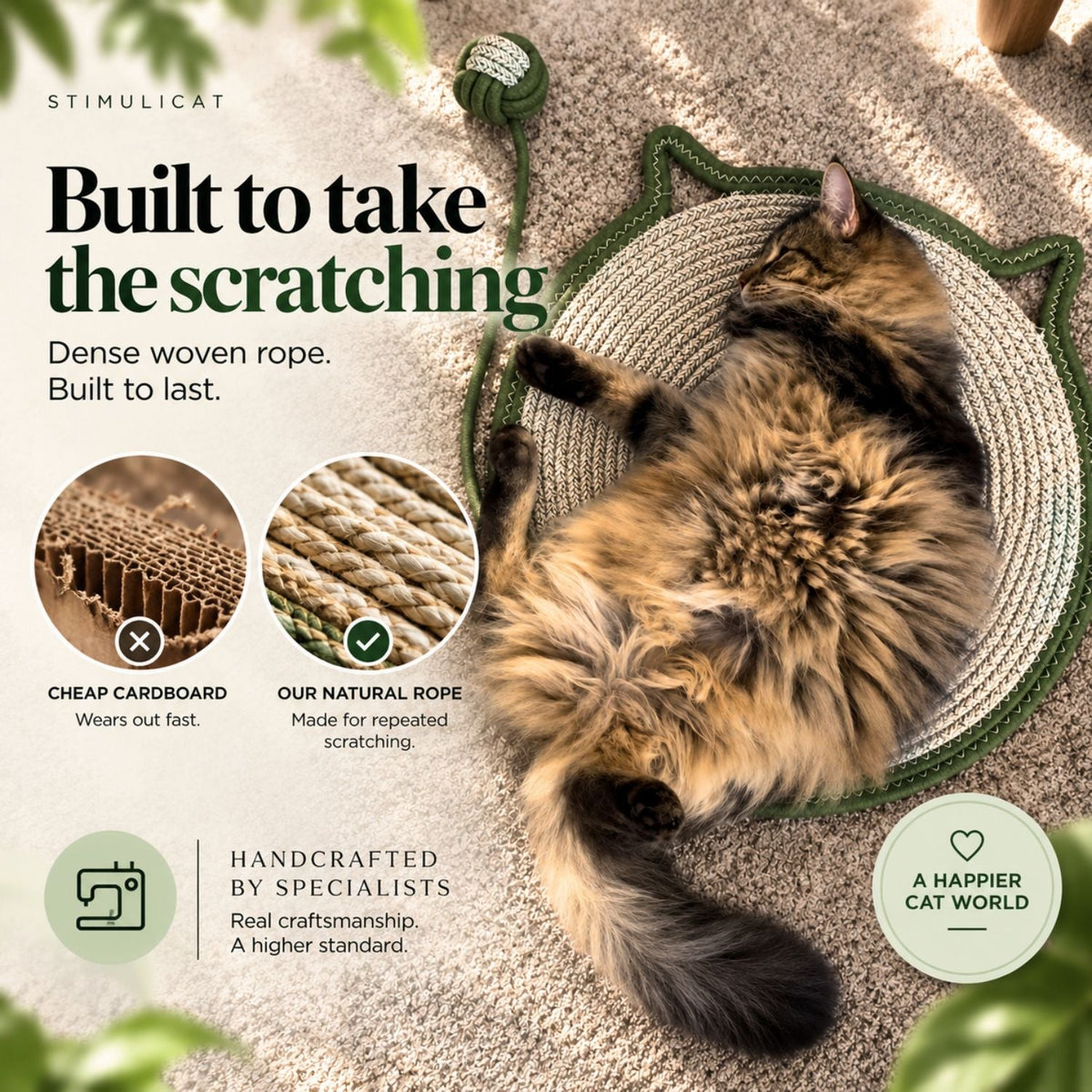 Cat-Shaped Scratching Mat