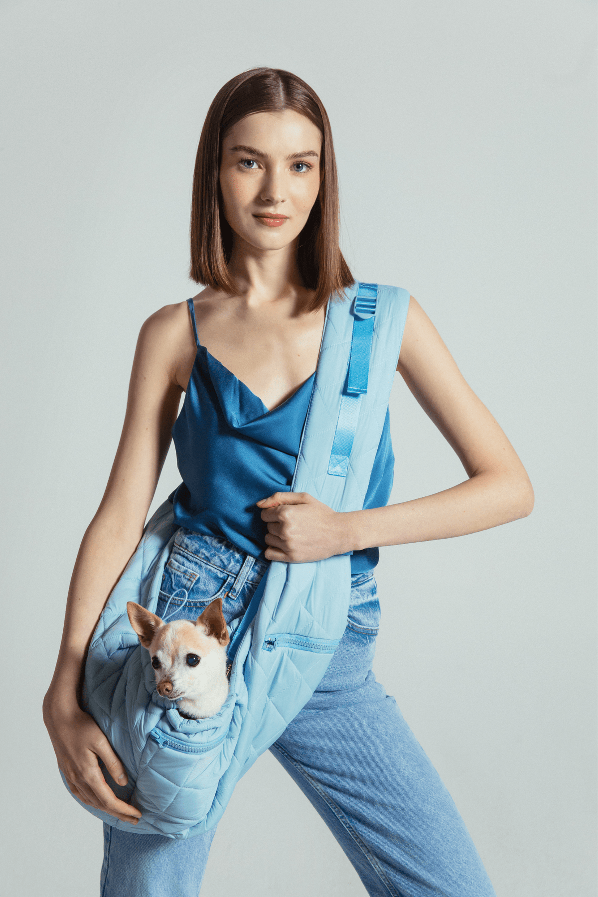 Quilted Pet Sling Carrier Bag
