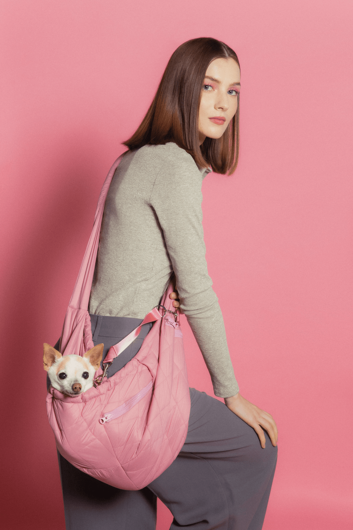 Quilted Pet Sling Carrier Bag