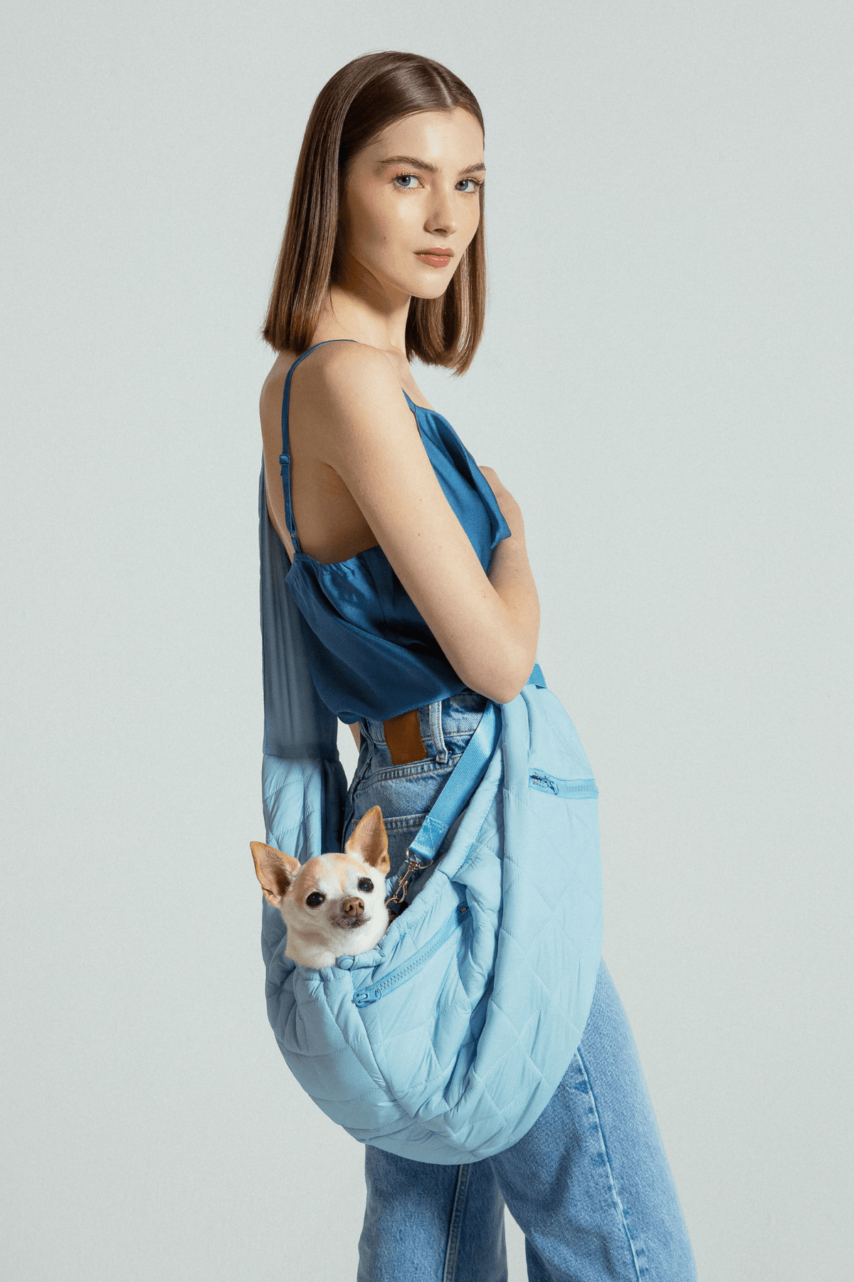 Quilted Pet Sling Carrier Bag